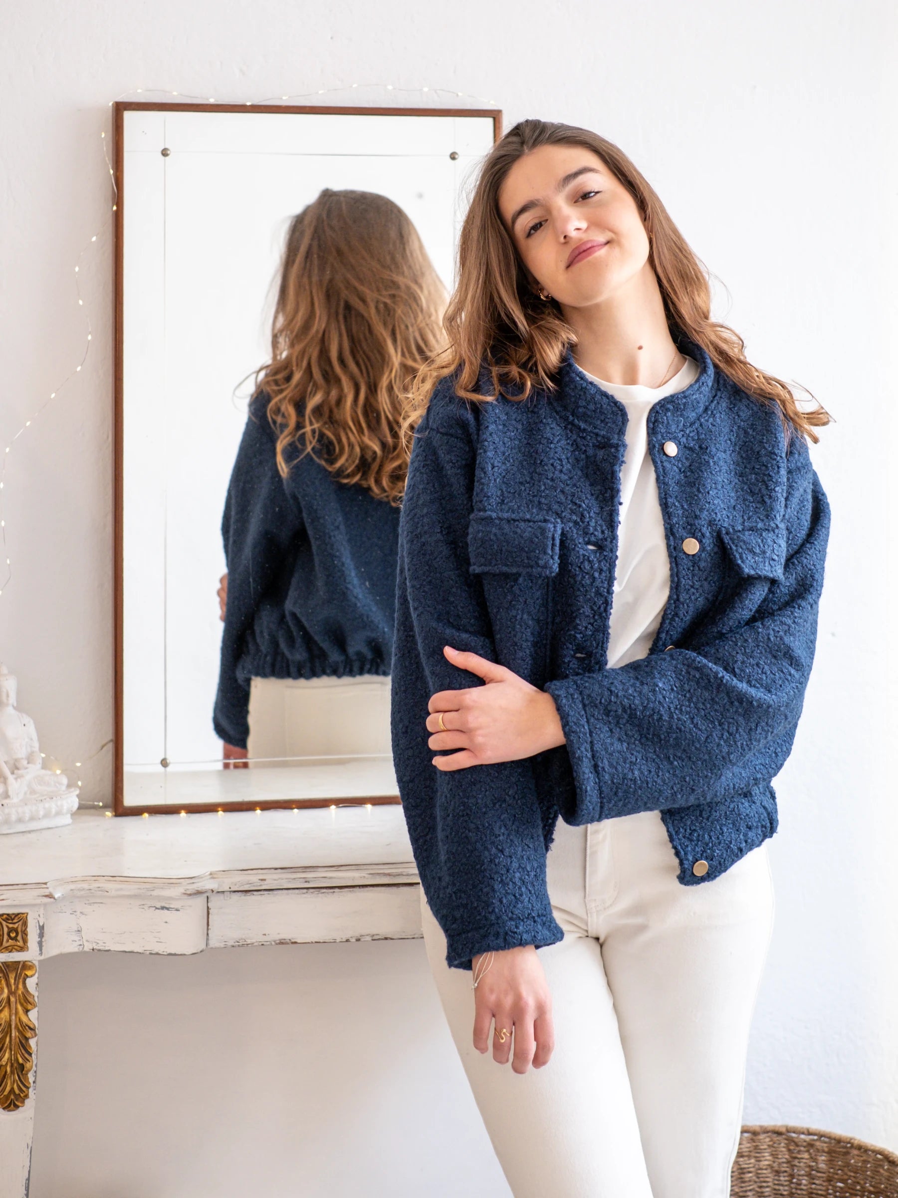 BOUCLÉ BOMBER JACKET