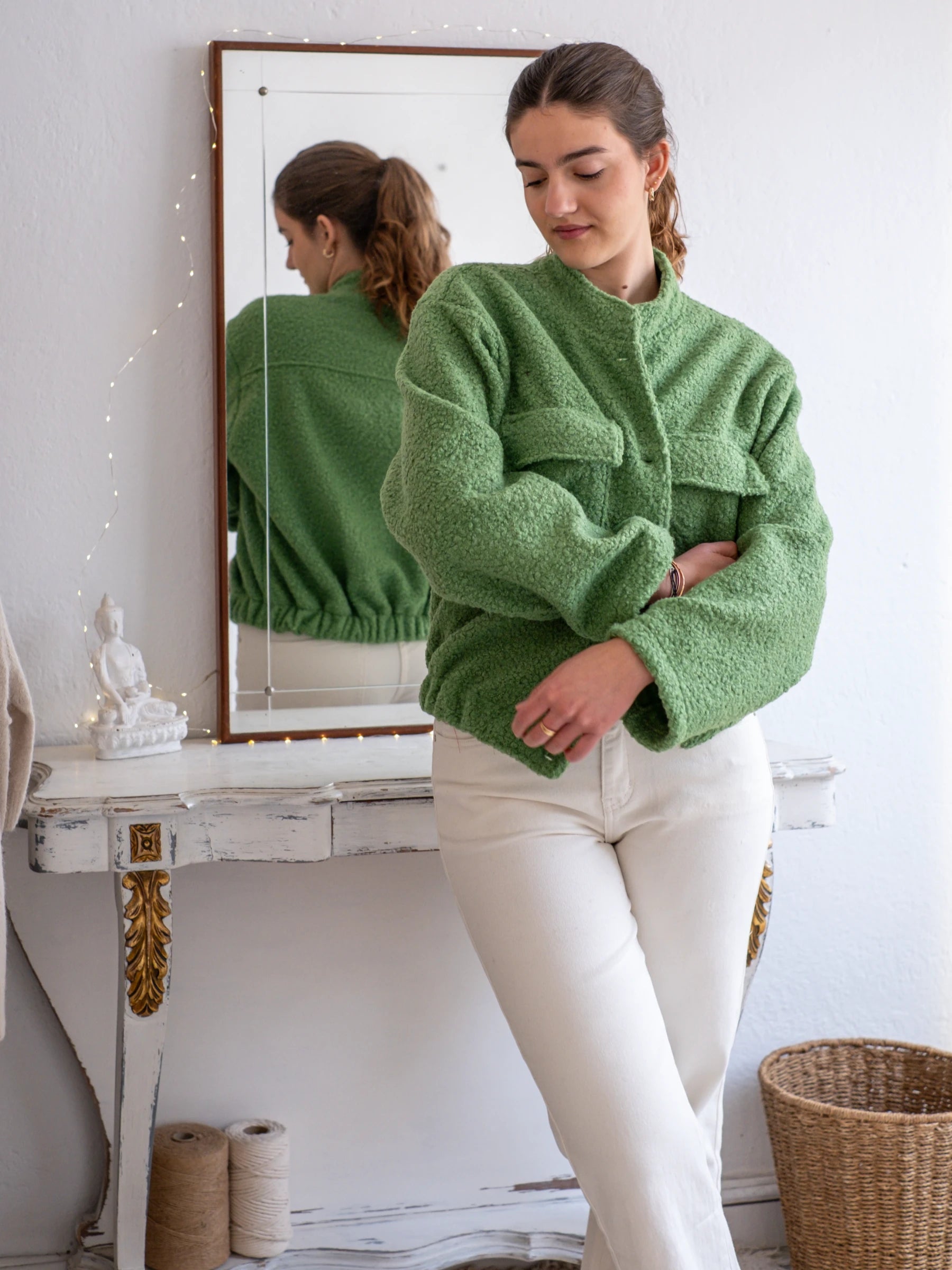 BOUCLÉ BOMBER JACKET