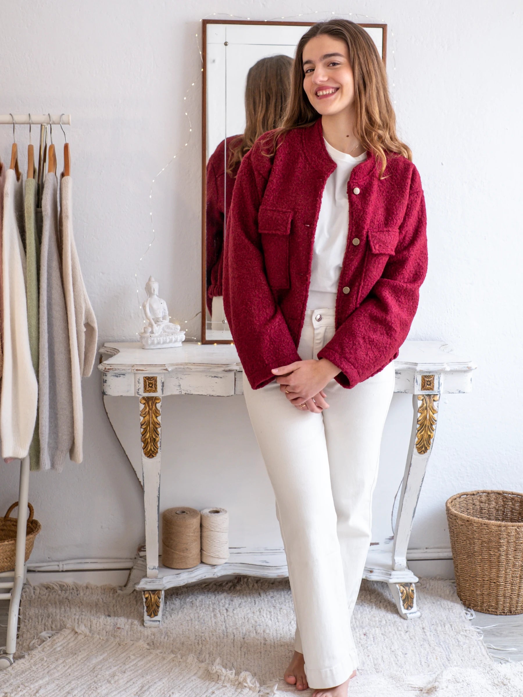 BOUCLÉ BOMBER JACKET