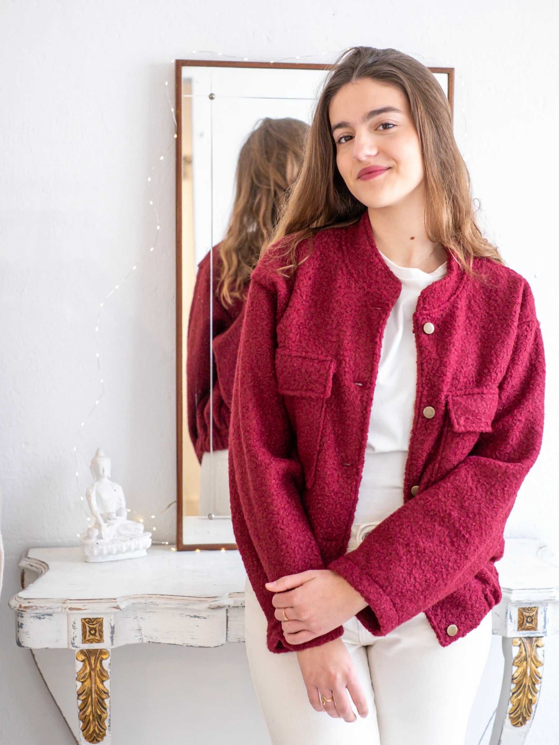 BOUCLÉ BOMBER JACKET