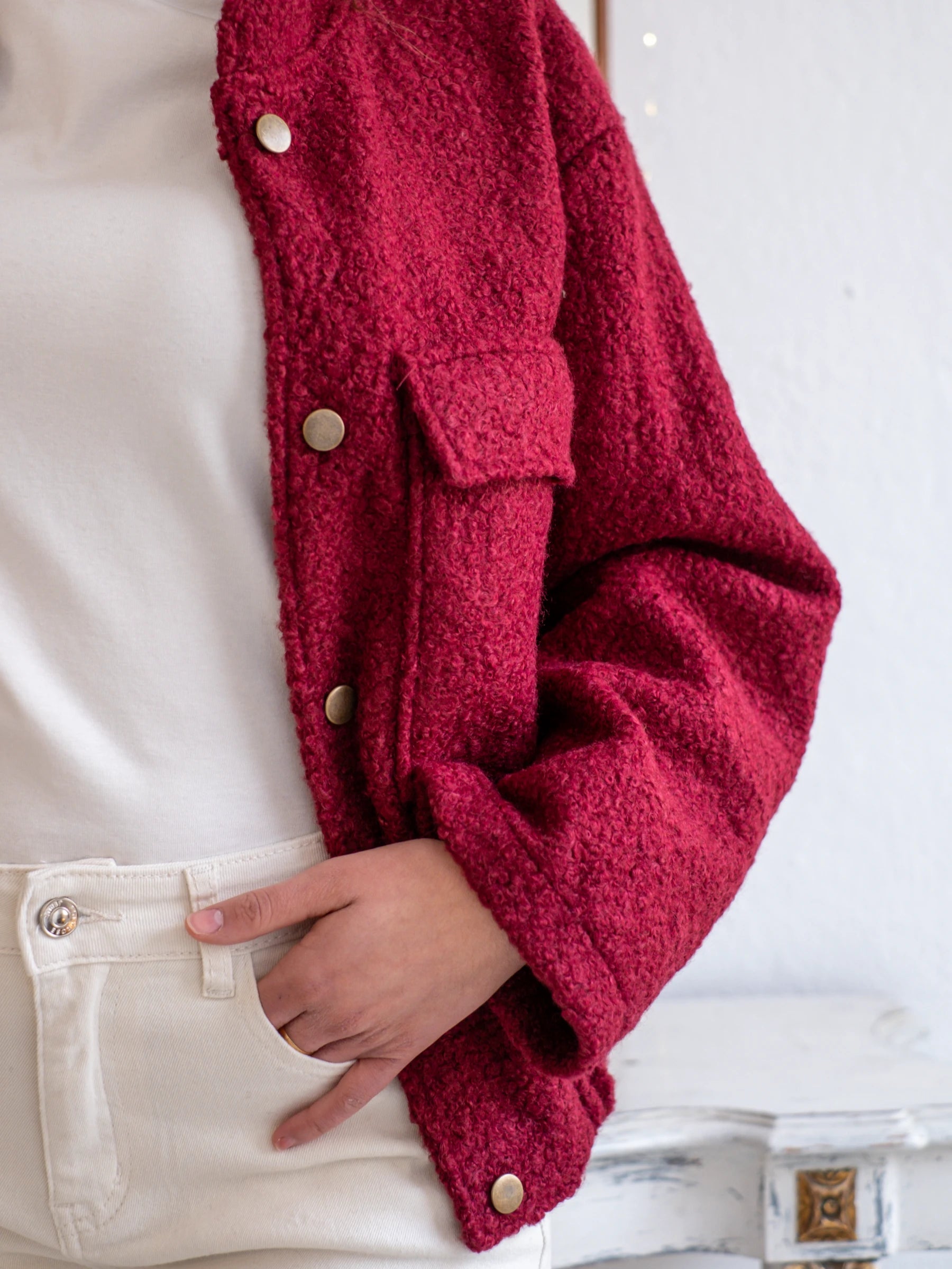 BOUCLÉ BOMBER JACKET