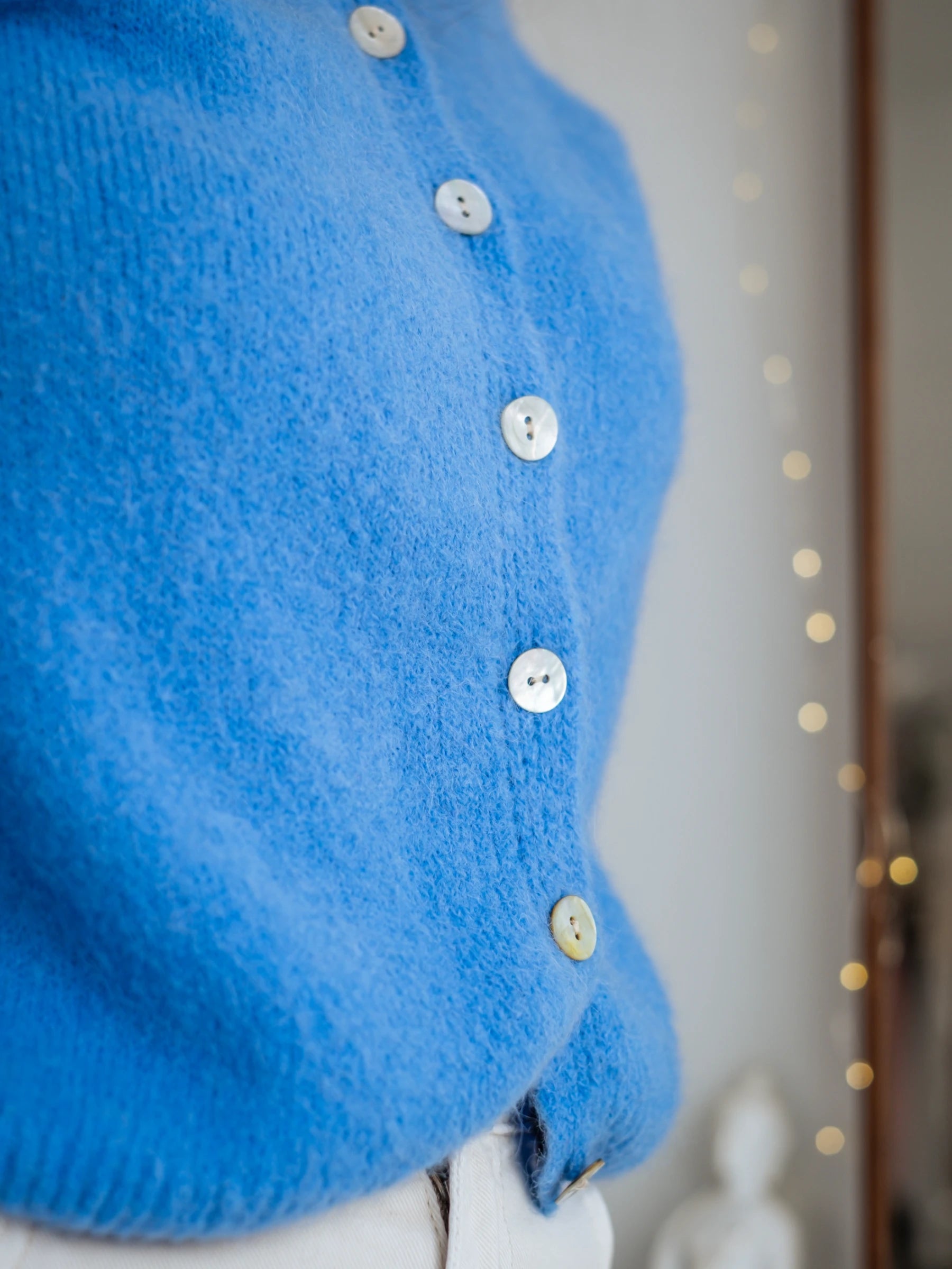 LA VICTORIA | LONG SLEEVES CROP SHAPE CARDIGAN WITH ALPACA - ONE SIZE