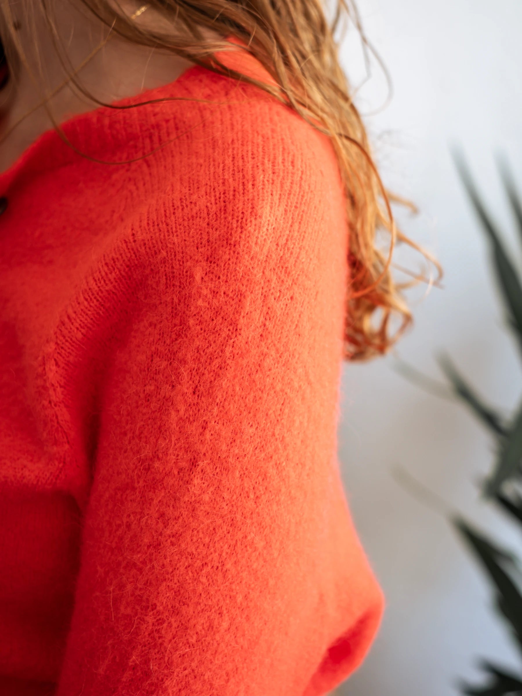 MARIA | 3/4 SLEEVES CROP SHAPE CARDIGAN WITH ALPACA - ONE SIZE