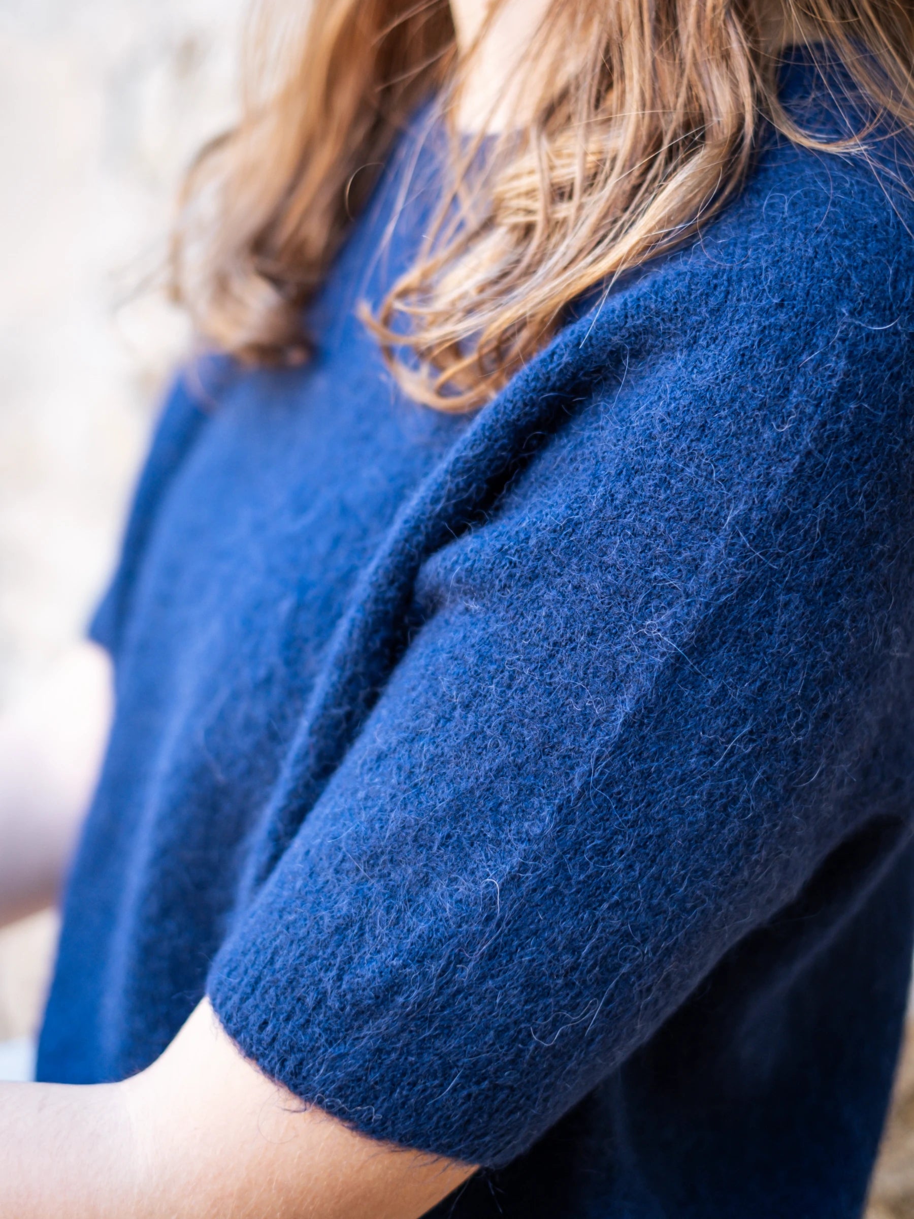 MURTA SHORT SLEEVES CROP SHAPE JUMPER WITH ALPACA