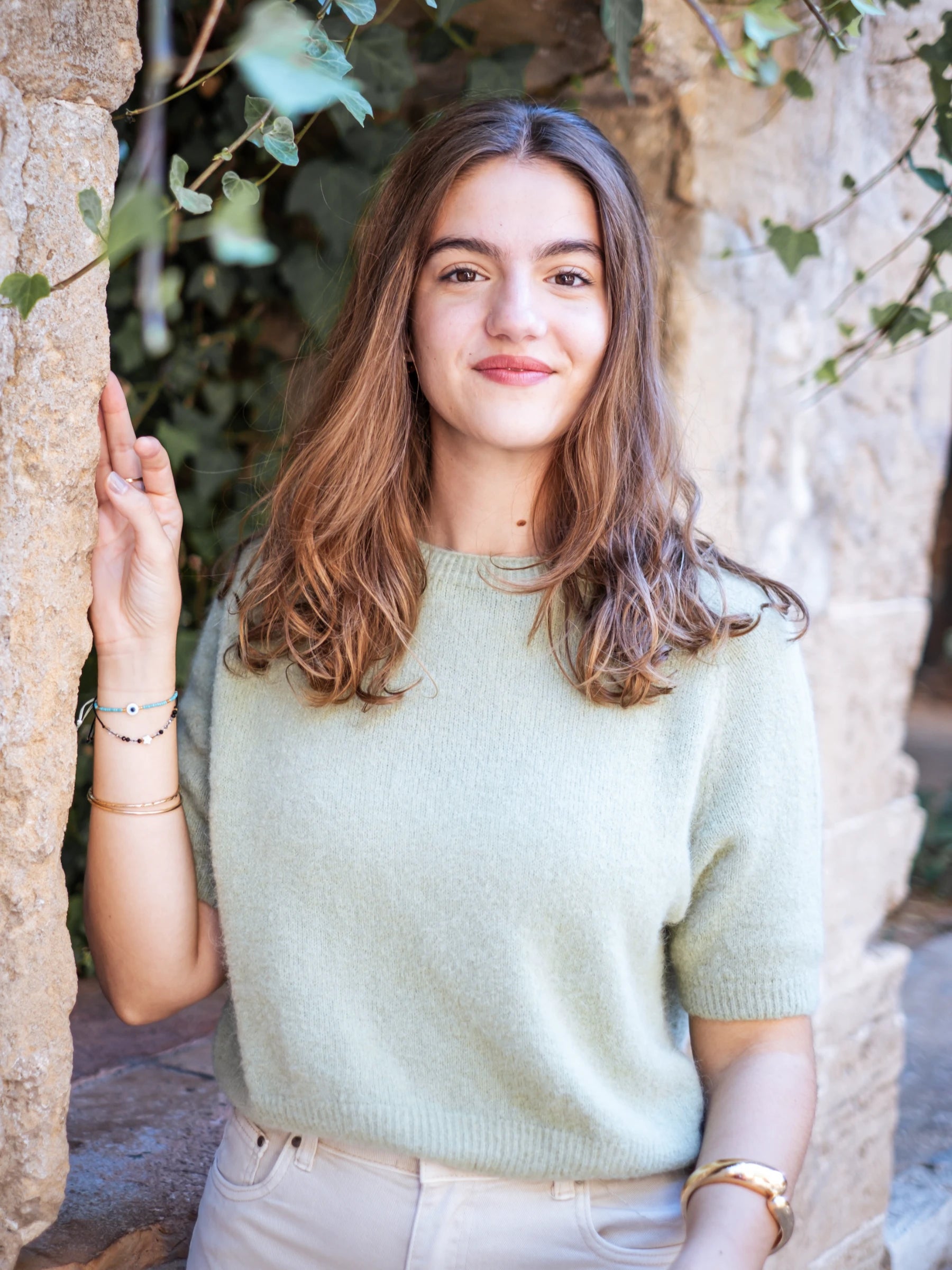 MURTA SHORT SLEEVES CROP SHAPE JUMPER WITH ALPACA