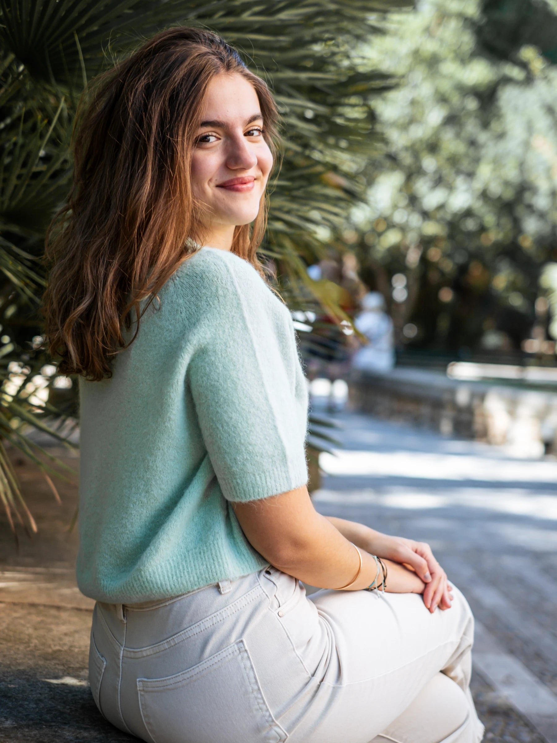 MURTA SHORT SLEEVES CROP SHAPE JUMPER WITH ALPACA