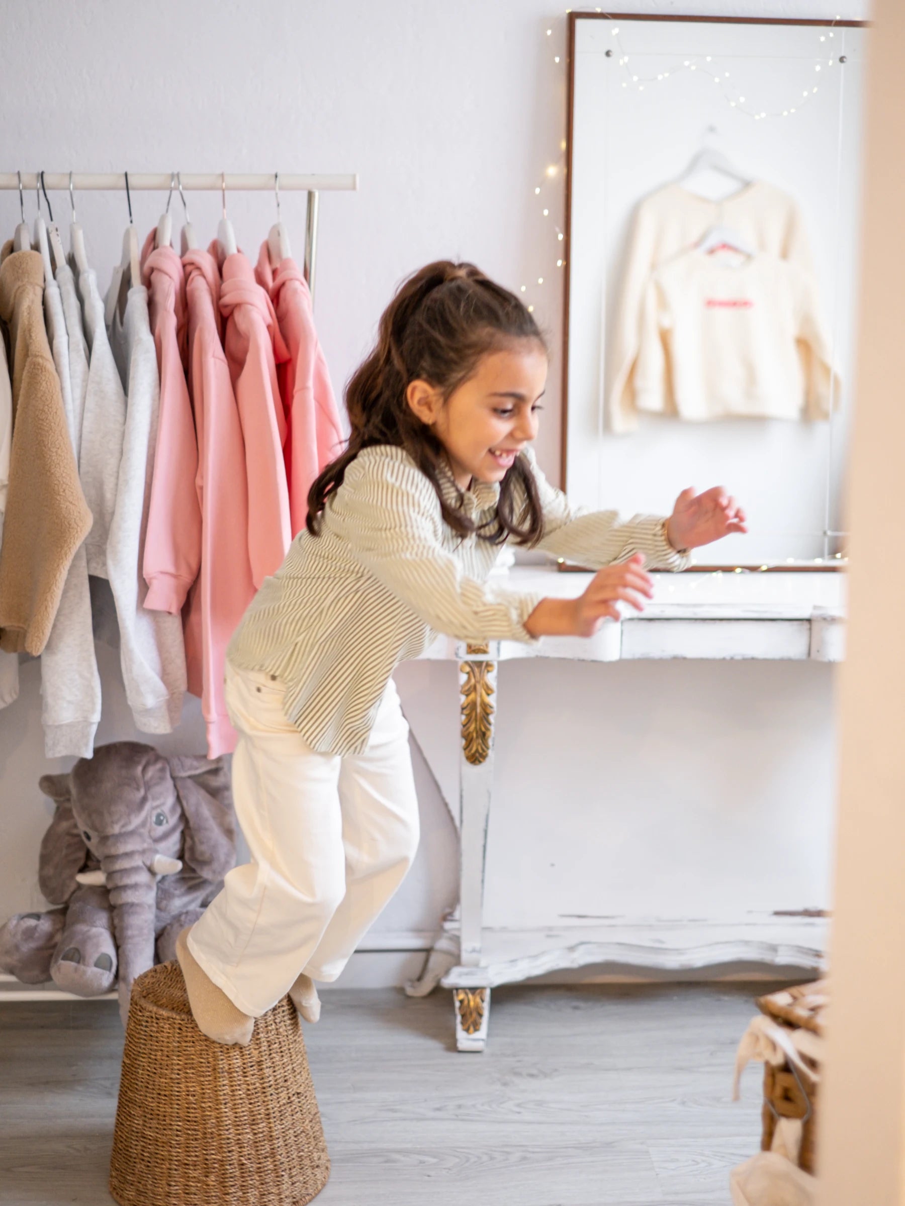Green & White Striped Shirt | FOR GIRL