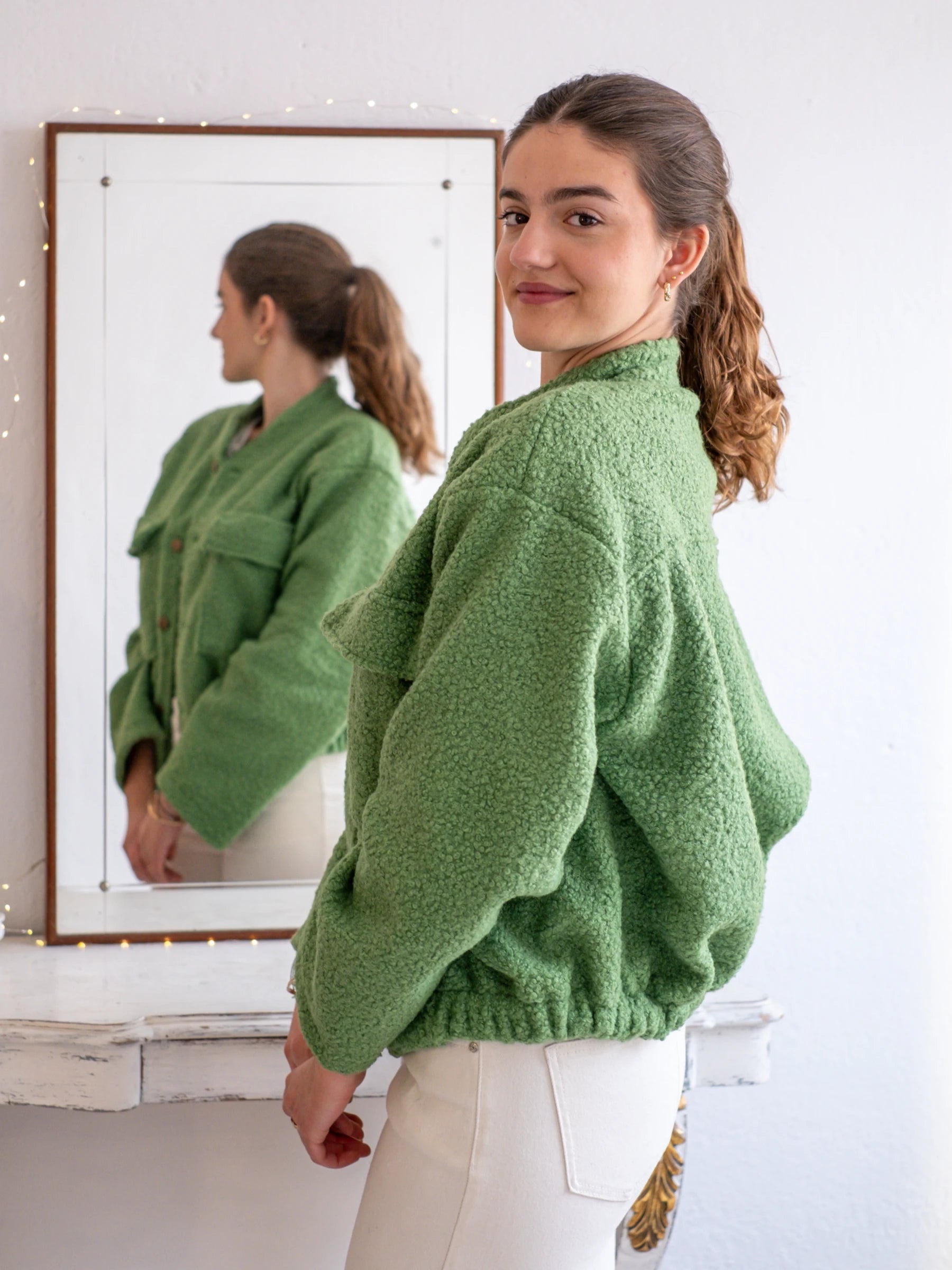 BOUCLÉ BOMBER JACKET