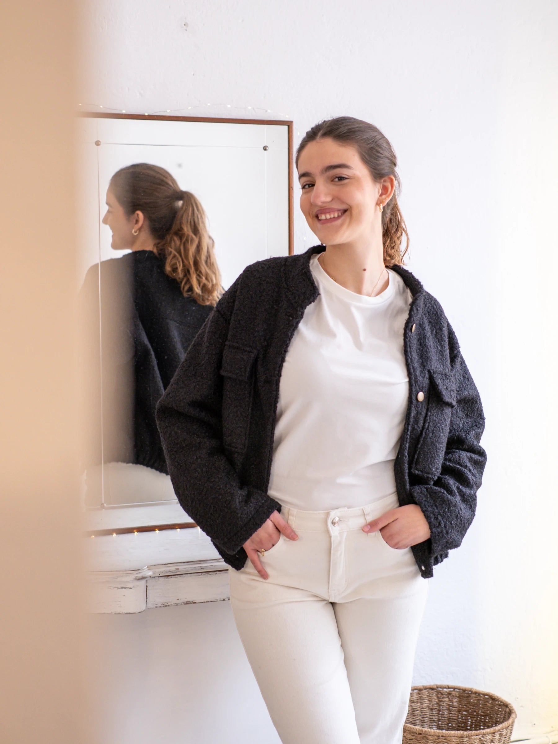 BOUCLÉ BOMBER JACKET