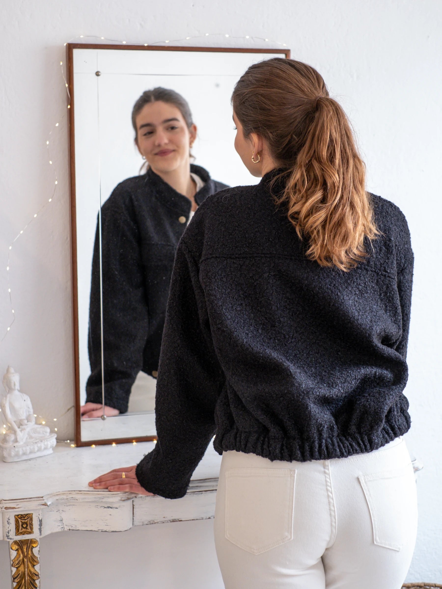 BOUCLÉ BOMBER JACKET