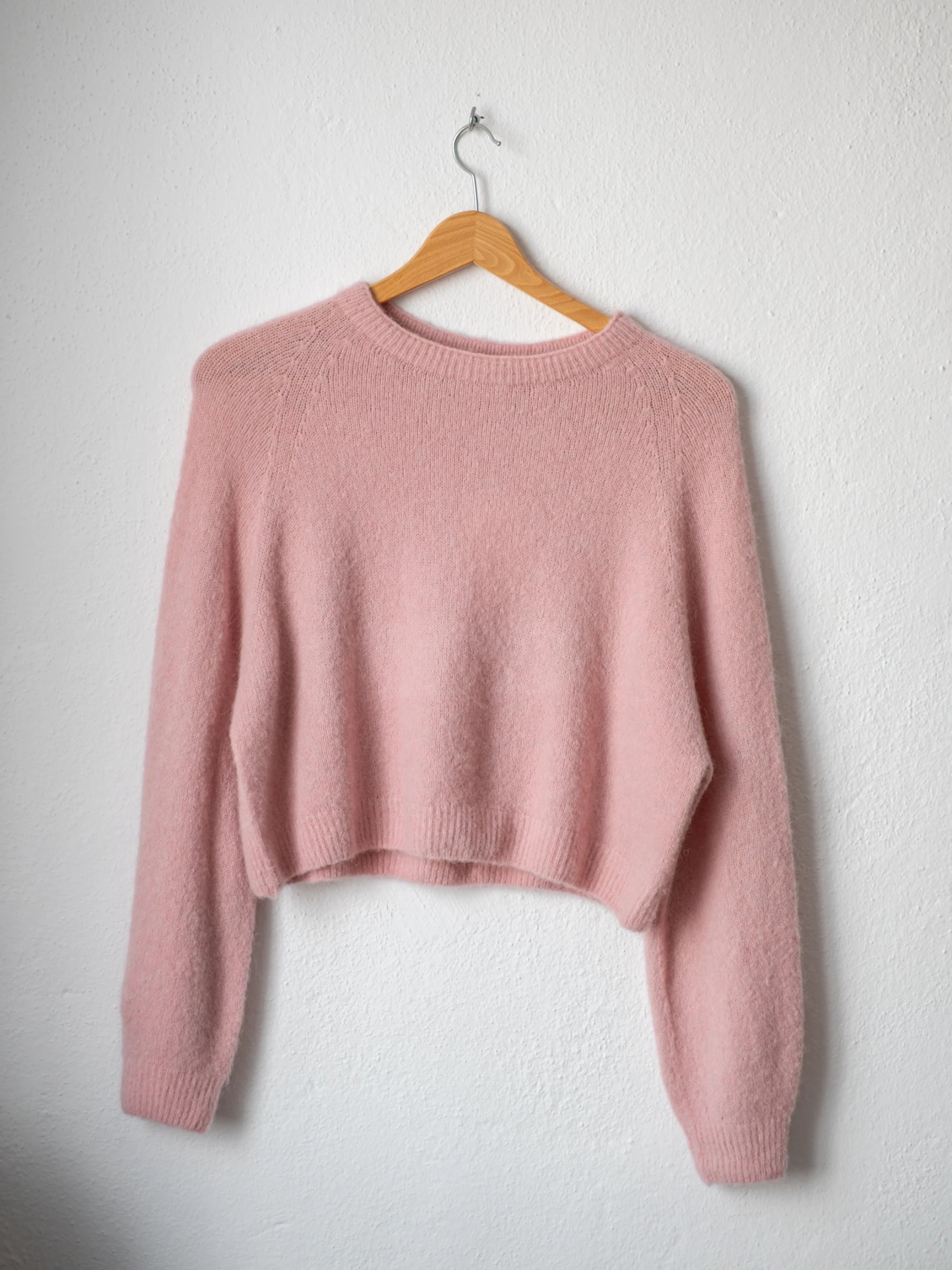 LONG SLEEVES CROP SHAPE JUMPER WITH ALPACA | ONE SIZE