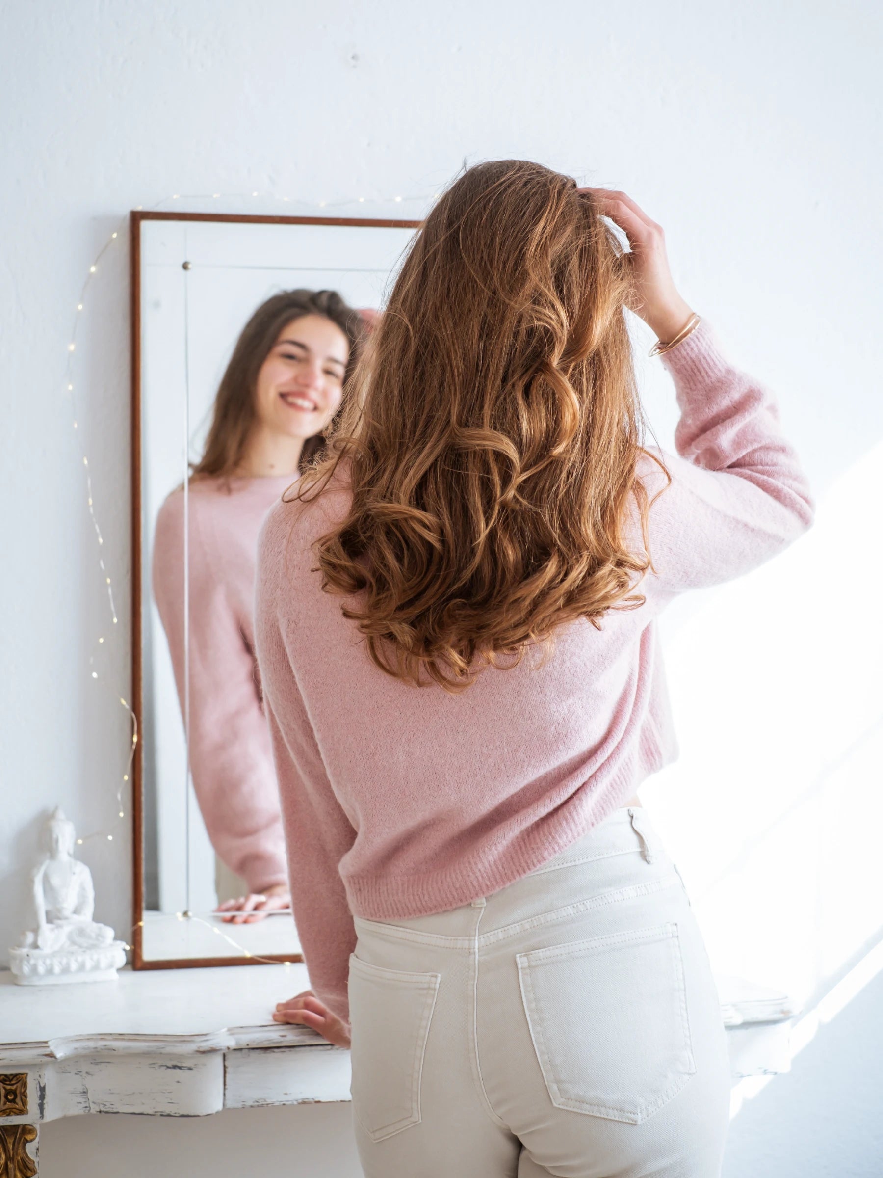 GOSSALBA | LONG SLEEVES CROP SHAPE JUMPER WITH ALPACA - ONE SIZE