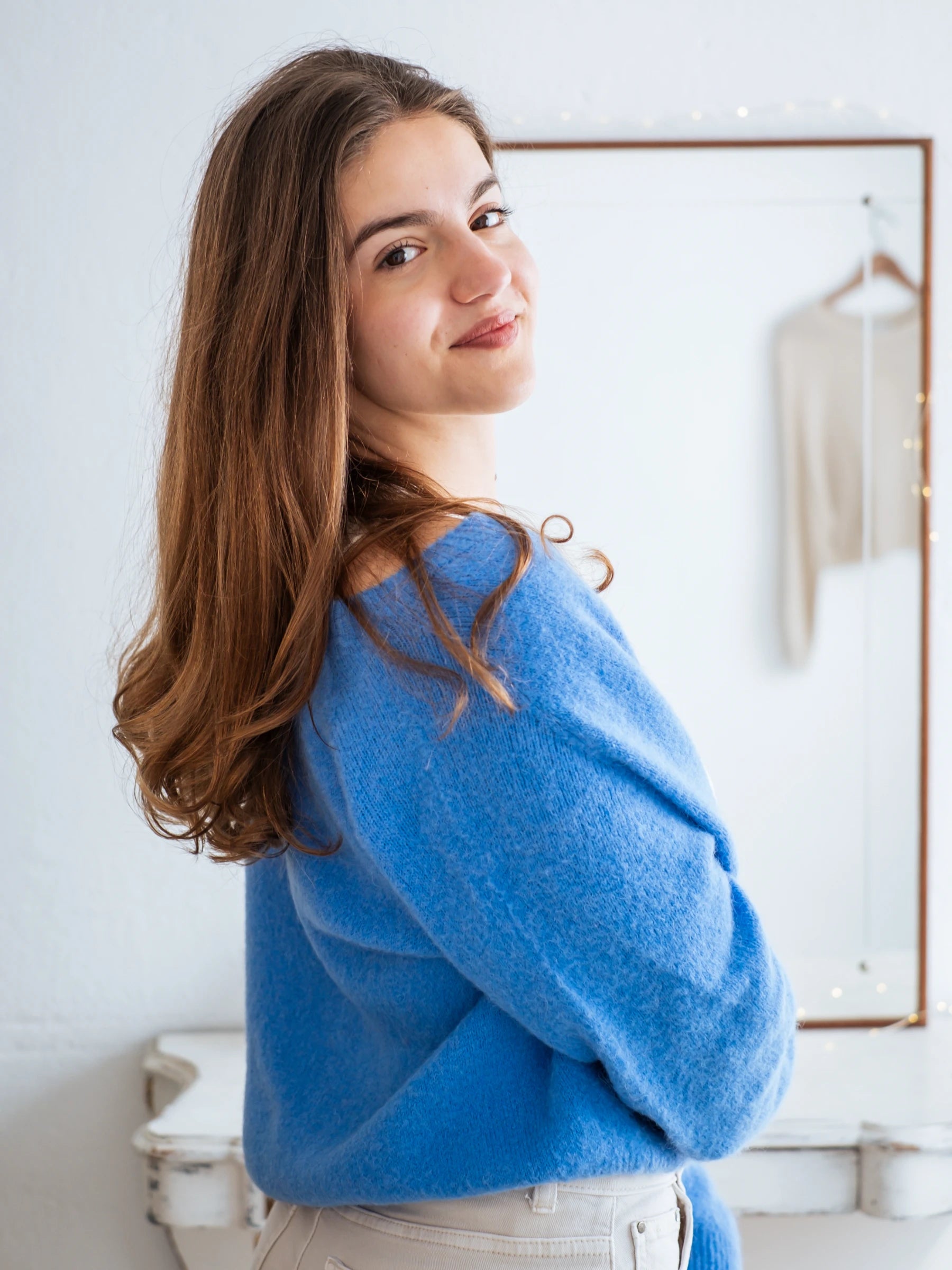 LA VICTORIA | LONG SLEEVES CROP SHAPE CARDIGAN WITH ALPACA - ONE SIZE