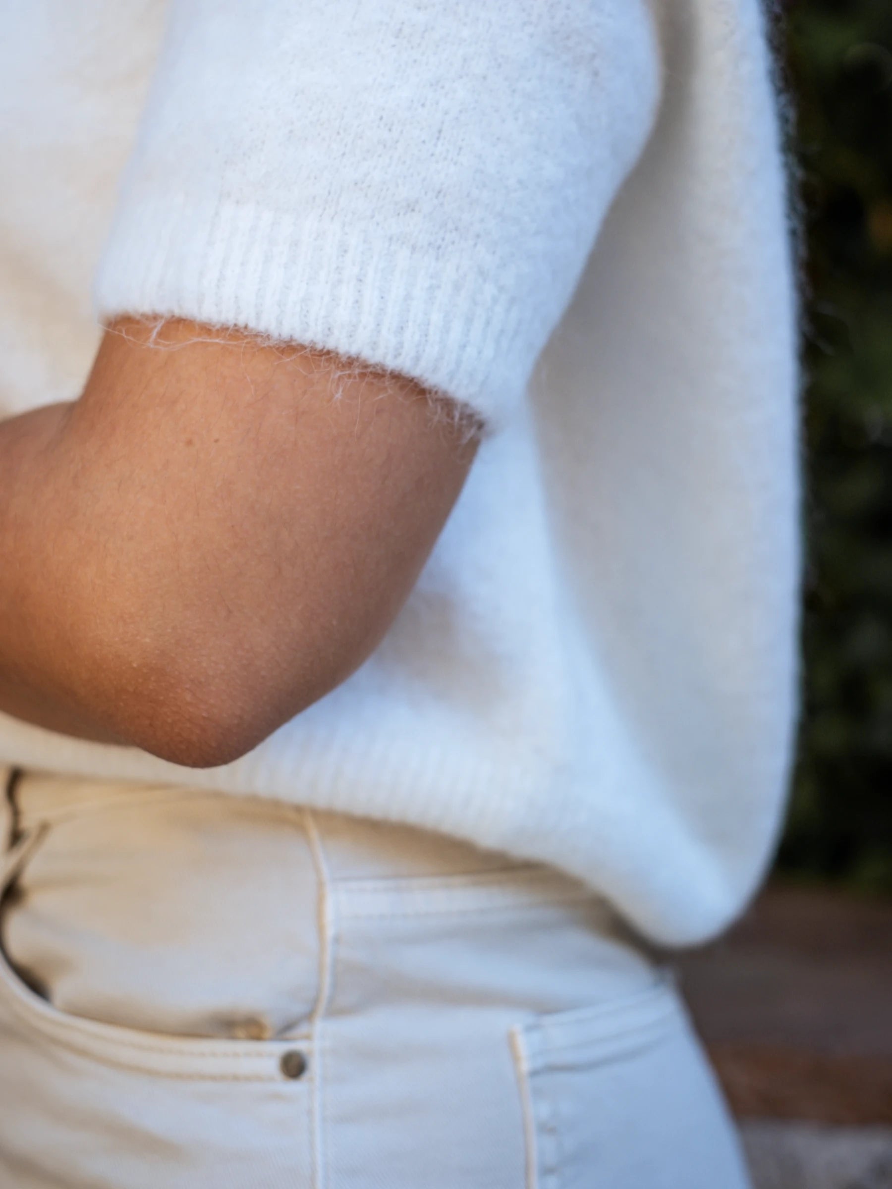 MURTA SHORT SLEEVES CROP SHAPE JUMPER WITH ALPACA