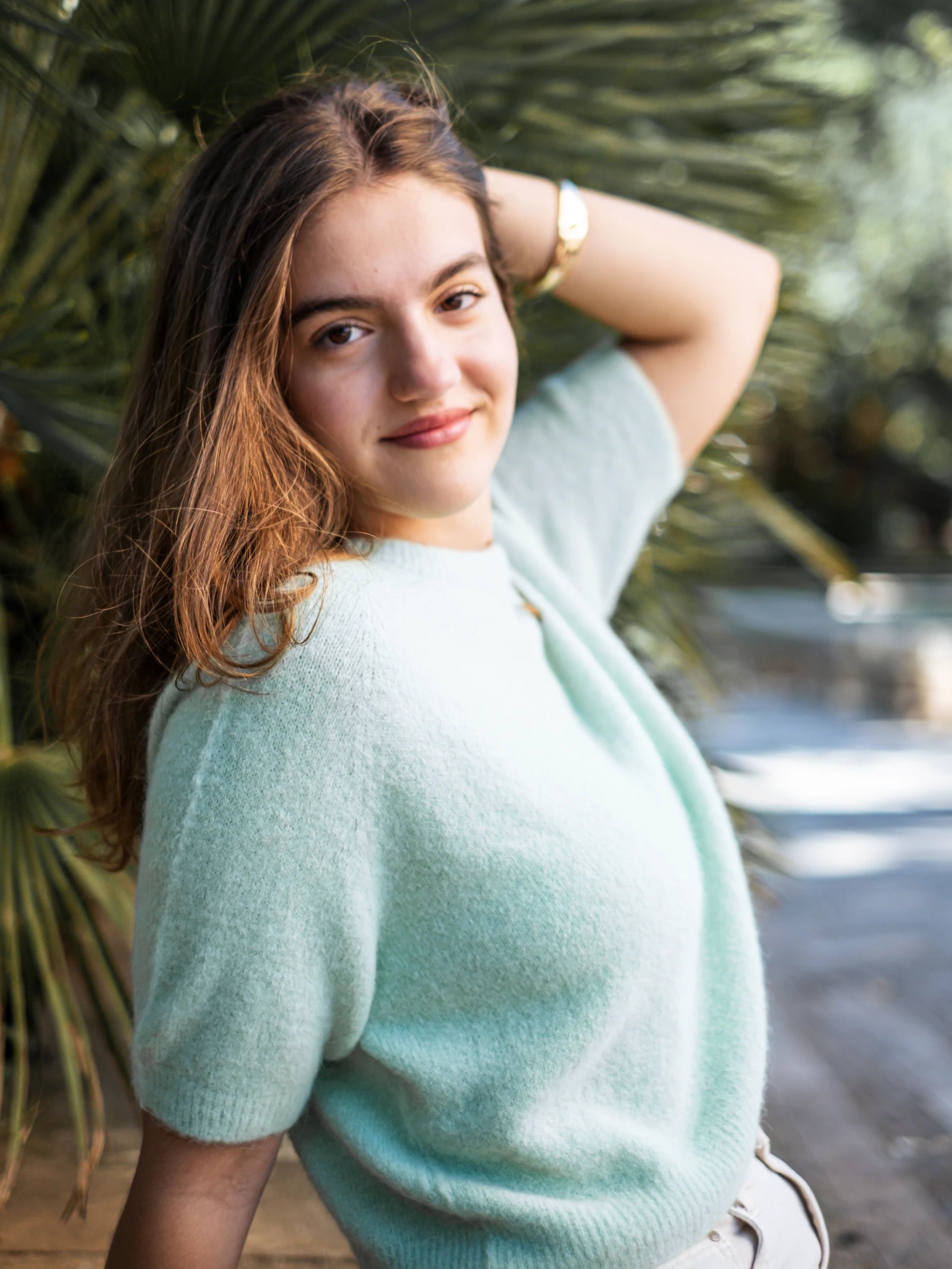 MURTA SHORT SLEEVES CROP SHAPE JUMPER WITH ALPACA