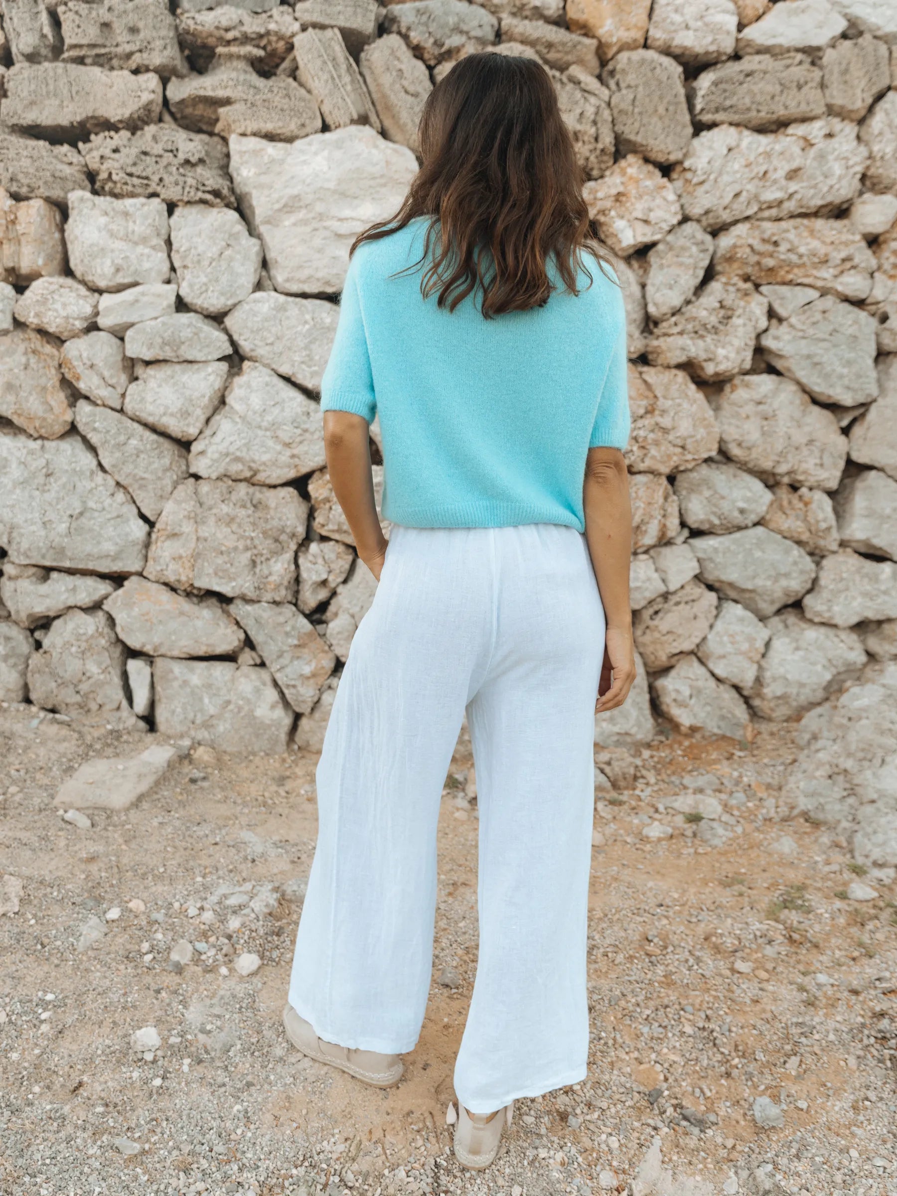 MURTA SHORT SLEEVES CROP SHAPE JUMPER WITH ALPACA